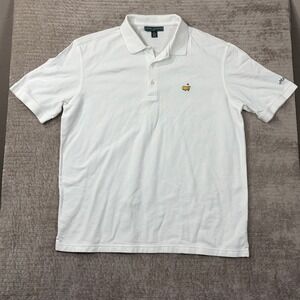 Masters Collection Mens White Pima Cotton Golf Polo Shirt XL Embroidered Logo